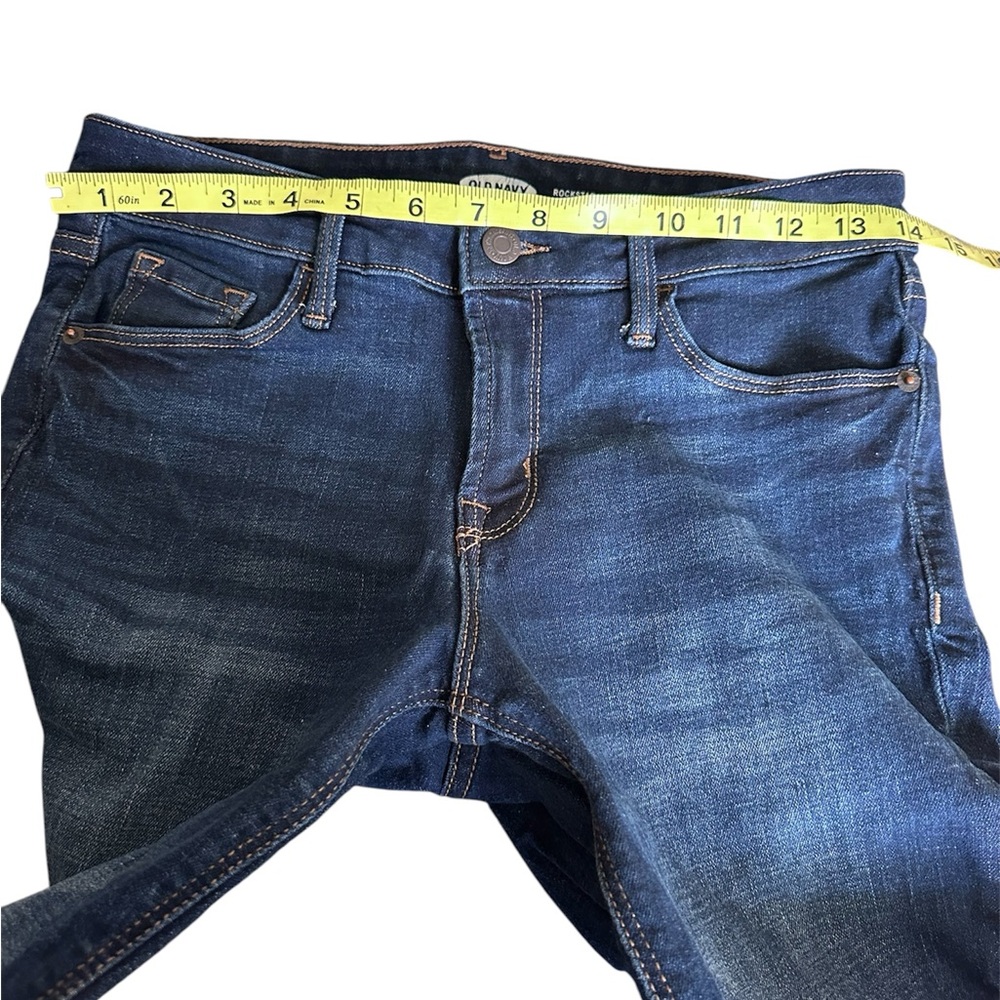 Old Navy Rockstar Super Skinny Dark Wash High Rise Skinny 4 Jeans - Picture 7 of 7